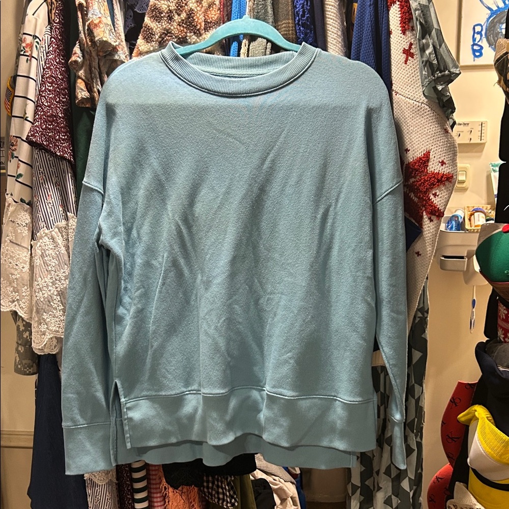 Time and Tru Light Blue Crewneck Sweater